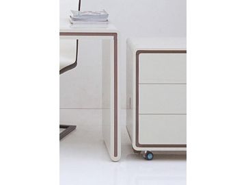 810OT Modern Cream High Gloss Office Desk