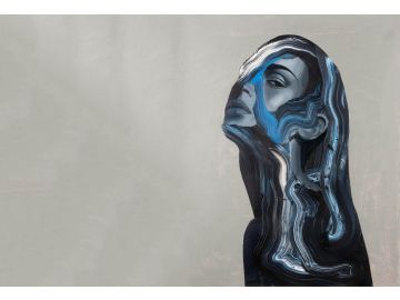 VIG23025 - 71 X 47 Black Framed Painting