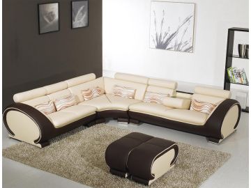 816 Modern Black and White Leather Sectional Sofa