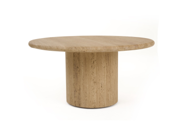 Lavaca - Modern Travertine Marble Round Coffee Table