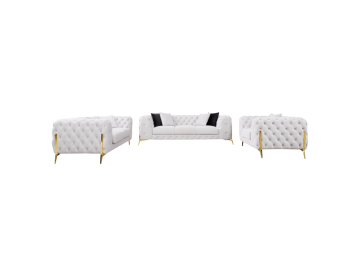 Clarice - Transitional Light Beige Velvet Sofa Set