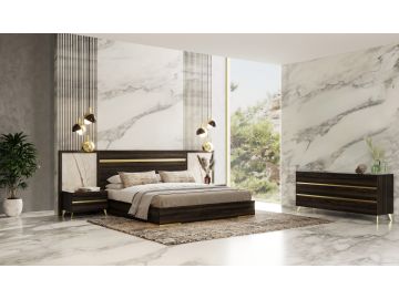 Velondra - Modern Eucalypto + Marble 4-Piece Bedroom Set