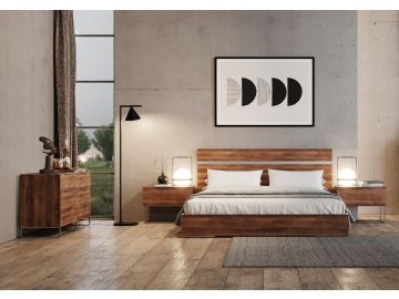 Lorenzo Italian Modern Light Oak 4-Piece Bedroom Set