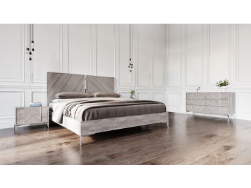 Alexa Italian Modern Grey 4-Piece Bedroom Set