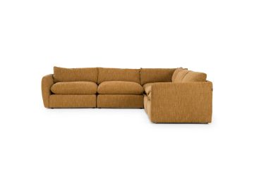 Kinsey - Modern Mustard Fabric Modular Sectional Sofa