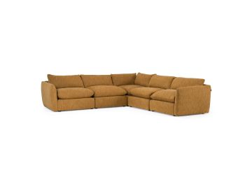 Kinsey - Modern Mustard Fabric Modular Sectional Sofa