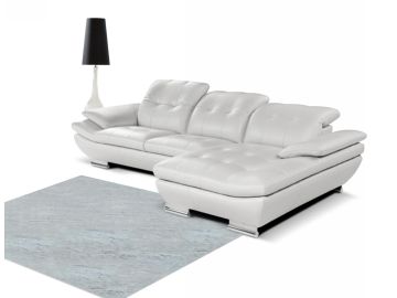 858 Modern White Italian Leather Sectional Sofa 