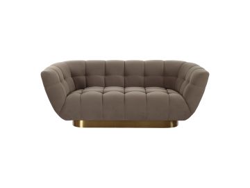 Granby - Glam Fabric and Gold Loveseat