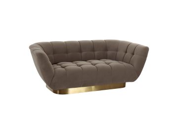 Granby - Glam Fabric and Gold Loveseat