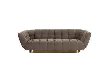 Granby - Glam Fabric and Gold Sofa