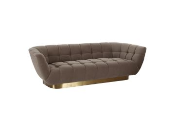 Granby - Glam Fabric and Gold Sofa
