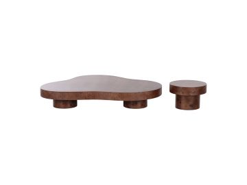 Nouveau Larch - Modern Dark Burl Nesting Table Set