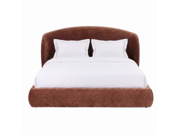 Stephanie - Modern Brown Fabric Bed