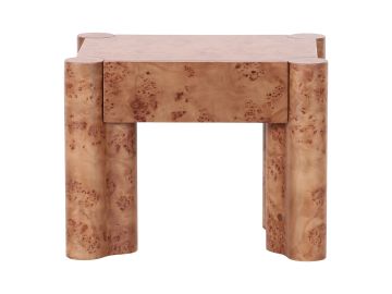 Nouveau Trita - Modern Wide Burl End Table/Nightstand