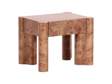Nouveau Trita - Modern Wide Burl End Table/Nightstand