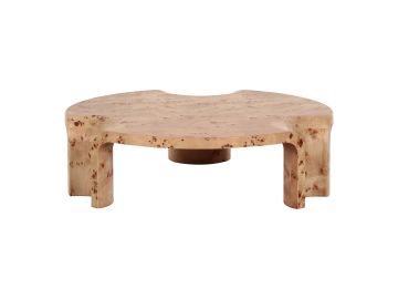 Nouveau Nasrin - Modern Burl Round Coffee Table