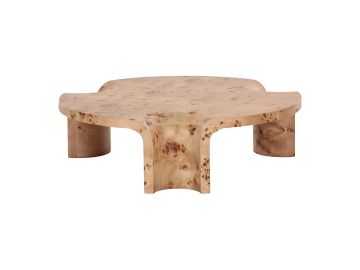 Nouveau Nasrin - Modern Burl Round Coffee Table