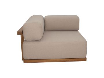 Nouveau Saint Croix - Outdoor Light Brown Olefin Fabric + Teak Corner Seat