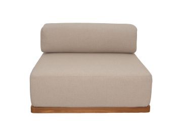 Nouveau Saint Croix - Outdoor Light Brown Olefin Fabric + Teak Armless Seat