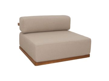 Nouveau Saint Croix - Outdoor Light Brown Olefin Fabric + Teak Armless Seat