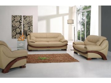 870 Modern Beige Half Leather Loveseat