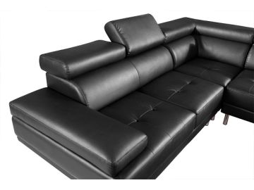 9054 Black Modern Sectional Sofa