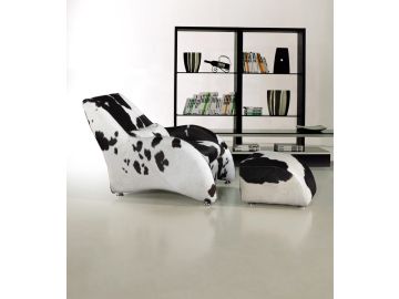 920 Modern California Cow Hide Chair and Ottoman