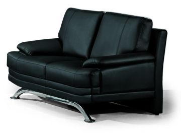 9250 Modern Black Leather Sofa Set