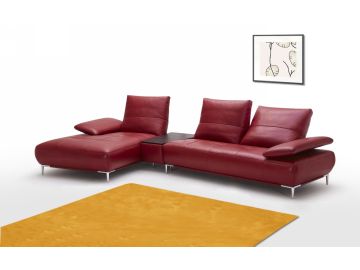 941 Contemporary Red Italian Leather Sectional Sofa 