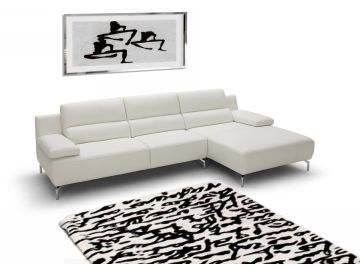 948 Modern White Italian Leather Sectional Sofa 