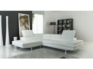 959 Modern White Italian Leather Sectional Sofa 