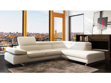 961 Modern White Italian Leather Sectional Sofa 