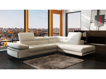 965 Contemporary White Italian Leather Sectional Sofa 