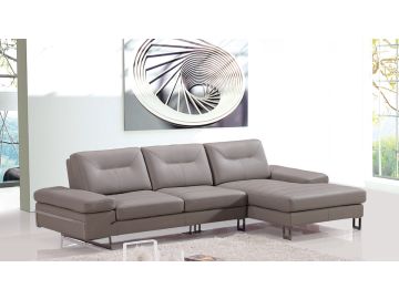 Divani Casa Camino Modern Taupe Leather Sectional Sofa