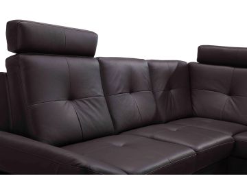 973 Modern Brown Full Leather Sectional Sofa