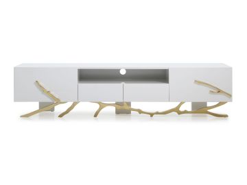 Legend Modern White & Gold 79" TV Stand