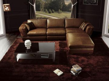 BO3960 Contemporary Brown Sofa Leather Living Room Furniture