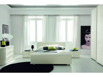 Genesis 04 Contemporary White Platform Bed Made In Italy