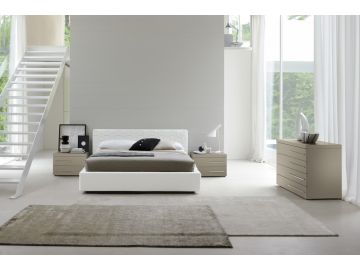 Elegance Modern White Eco-Leather Bed 