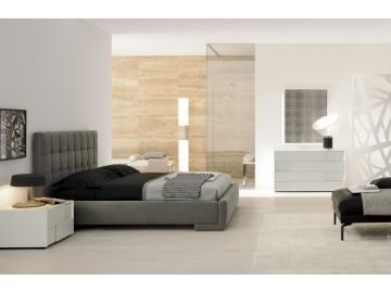 Prestige Graphite Fabric Platform Bed Made In Italy