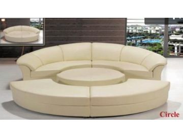 Modern Black Leather Circular Sectional Sofa- Circle