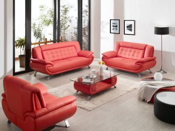 2906 Bonded leather Sofa Set