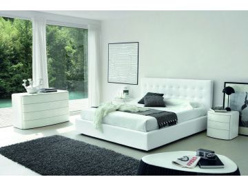 Live Modern Italian White Eco-Leather Bed