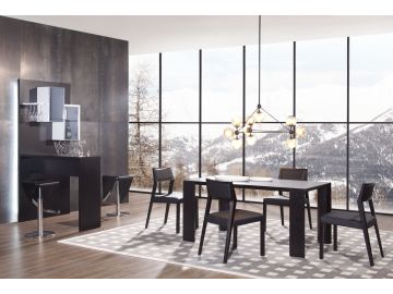 E129T Modern Dark Oak Rectangular Dining Table  