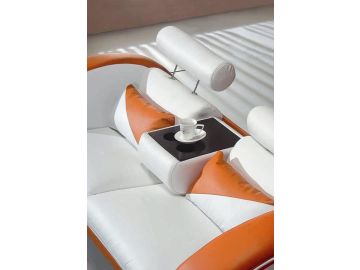 7391 Orange And White Living Room Furniture Sofa Set