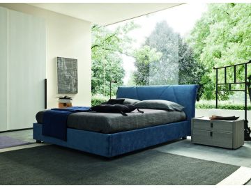 SMA Esprit Modern Italian Blue Eco-Leather Bed