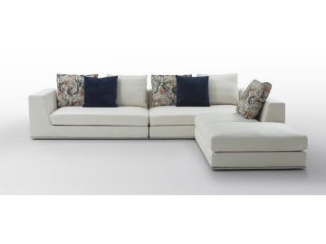 Odessa Modern White Fabric Sectional Sofa