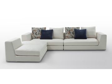 Odessa Modern White Fabric Sectional Sofa