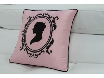 Transitional Pink and Black Print Throw Pillow