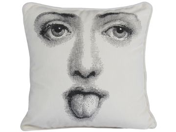 Black and White Graphic Print Pillow